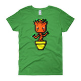 Baby Groot Perler Art Women's Short Sleeve T-Shirt by Aubrey Silva + House Of HaHa Best Cool Funniest Funny Gifts