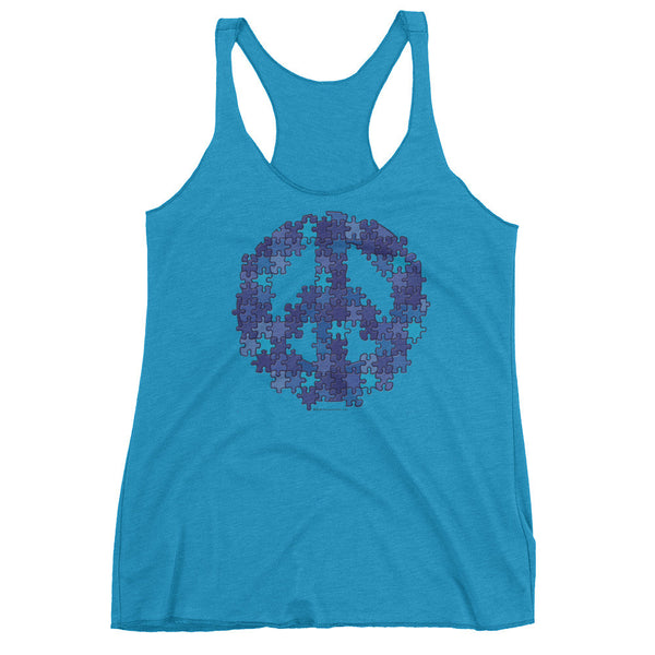 Puzzle Peace Sign Autism Spectrum Asperger Awareness Women's Tank Top + House Of HaHa Best Cool Funniest Funny Gifts