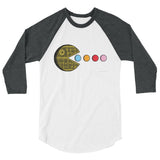PAC-MOON Death Star Pac-Man Mashup 3/4 sleeve raglan shirt by Aaron Gardy + House Of HaHa Best Cool Funniest Funny Gifts