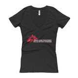 Ninjas without Borders Martial Arts Ninjutsu Fighter Women's V-Neck T-Shirt + House Of HaHa Best Cool Funniest Funny Gifts