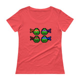 Ninja Turtles Perler Art Ladies' Scoopneck T-Shirt by Aubrey Silva + House Of HaHa Best Cool Funniest Funny Gifts
