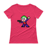 Joker Perler Art Ladies' Scoopneck T-Shirt by Silva Linings + House Of HaHa Best Cool Funniest Funny Gifts
