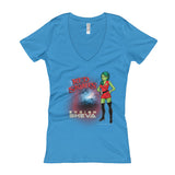 Red Skirts: Ensign Sheva  Women's V-Neck T-Shirt + House Of HaHa Best Cool Funniest Funny Gifts