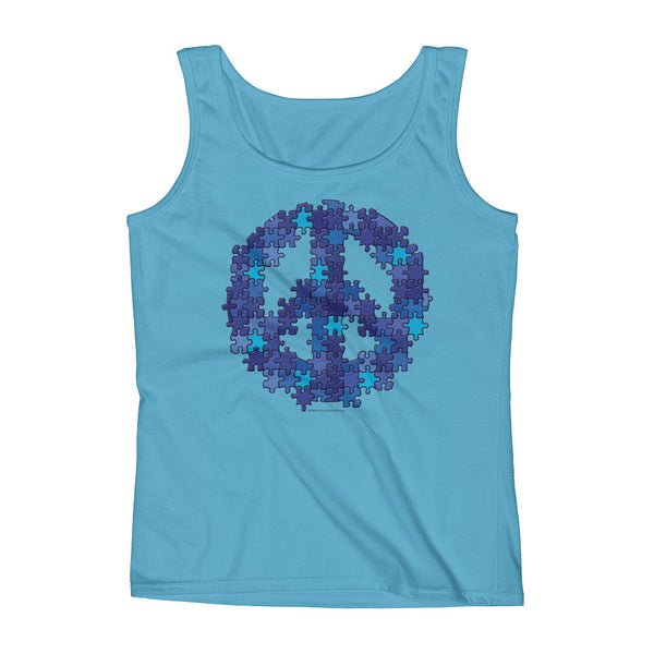 Puzzle Peace Sign Autism Spectrum Asperger Awareness Ladies' Tank Top + House Of HaHa Best Cool Funniest Funny Gifts