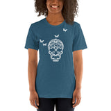 Skull Made of Butterflies Short-Sleeve Unisex Butterfly T-Shirt for Women and Men + House Of HaHa Best Cool Funniest Funny Gifts