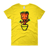Baby Groot Perler Art Women's Short Sleeve T-Shirt by Aubrey Silva + House Of HaHa Best Cool Funniest Funny Gifts