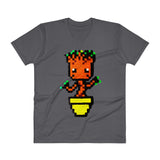 Baby Groot Perler Art  V-Neck T-Shirt by Aubrey Silva + House Of HaHa Best Cool Funniest Funny Gifts