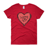 Happy VD Valentines Day Heart STD Holiday Humor  Women's Short Sleeve T-Shirt + House Of HaHa Best Cool Funniest Funny Gifts