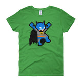 Batman Perler Art Women's Short Sleeve T-shirt  by Silva Linings + House Of HaHa Best Cool Funniest Funny Gifts