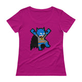 Batman Perler Art Ladies' Scoopneck T-Shirt by Silva Linings + House Of HaHa Best Cool Funniest Funny Gifts