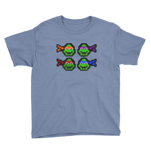 Ninja Turtles Perler Art Youth Short Sleeve T-Shirt by Aubrey Silva + House Of HaHa Best Cool Funniest Funny Gifts