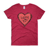 Happy VD Valentines Day Heart STD Holiday Humor  Women's Short Sleeve T-Shirt + House Of HaHa Best Cool Funniest Funny Gifts