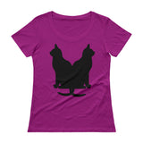 Black Cats Lucky Corset Ladies' Scoopneck T-Shirt + House Of HaHa Best Cool Funniest Funny Gifts