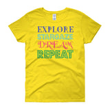 Explore Stargaze Dream Repeat Women's Short Sleeve T-shirt + House Of HaHa Best Cool Funniest Funny Gifts