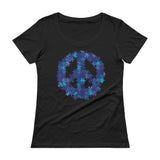 Puzzle Peace Sign Autism Spectrum Asperger Awareness Ladies' Scoopneck T-Shirt + House Of HaHa Best Cool Funniest Funny Gifts