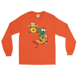 Why was 6 Afraid of 7 Seven Ate Nine Cute Zombie Pun Long Sleeve T-Shirt + House Of HaHa Best Cool Funniest Funny Gifts