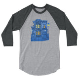 Blue Victorian San Francisco 3/4 Sleeve Raglan Shirt by Nathalie Fabri + House Of HaHa Best Cool Funniest Funny Gifts
