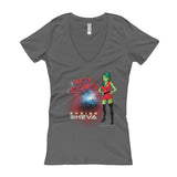 Red Skirts: Ensign Sheva  Women's V-Neck T-Shirt + House Of HaHa Best Cool Funniest Funny Gifts