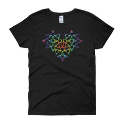 Rainbow Female Gender Venus Symbol Heart Love Unity Women's Short Sleeve T-shirt + House Of HaHa Best Cool Funniest Funny Gifts