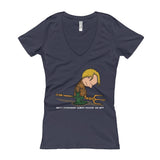 Why's Everybody Always Picking On Me? Women's V-Neck Ladies Aquaman Charlie Brown Mash-Up T-shirt - House Of HaHa