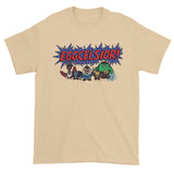 Eggcelsior! Marvel's Avengers Stan Lee Parody Portrait Excelsior Men's Short Sleeve T-Shirt + House Of HaHa Best Cool Funniest Funny Gifts