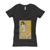 Mummy Pin-Up Women's V-Neck T-Shirt + House Of HaHa Best Cool Funniest Funny Gifts