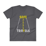 Safe Travels Vacation Road Trip Highway Driving Men's V-Neck T-Shirt + House Of HaHa Best Cool Funniest Funny Gifts