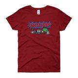 Eggcelsior! Marvel's Avengers Stan Lee Parody Portrait Excelsior Women's Short Sleeve T-Shirt + House Of HaHa Best Cool Funniest Funny Gifts