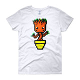 Baby Groot Perler Art Women's Short Sleeve T-Shirt by Aubrey Silva + House Of HaHa Best Cool Funniest Funny Gifts