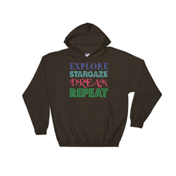 Explore Stargaze Dream Repeat Heavy Hooded Hoodie Sweatshirt + House Of HaHa Best Cool Funniest Funny Gifts