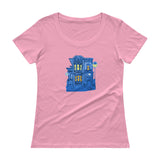 Blue Victorian San Francisco Ladies' Scoopneck T-Shirt by Nathalie Fabri + House Of HaHa Best Cool Funniest Funny Gifts
