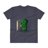 Midnight Snack Chibi Cthulhu Men's V-Neck T-Shirt + House Of HaHa Best Cool Funniest Funny Gifts