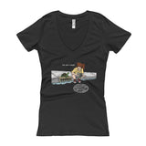 April in New York TMNT Are You a Ninja? Sewer Turtle Women's V-Neck T-shirt + House Of HaHa Best Cool Funniest Funny Gifts