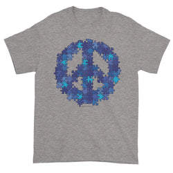 Puzzle Peace Sign Autism Spectrum Aspergers Awareness Men's Short Sleeve T-shirt + House Of HaHa Best Cool Funniest Funny Gifts