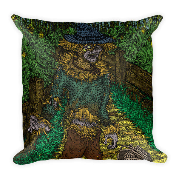 Walkers Of Oz: Zombie Wizard of Oz Cornfield Parody Square Pillow + House Of HaHa Best Cool Funniest Funny Gifts