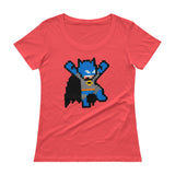 Batman Perler Art Ladies' Scoopneck T-Shirt by Silva Linings + House Of HaHa Best Cool Funniest Funny Gifts