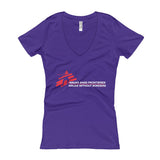 Ninjas without Borders Martial Arts Ninjutsu Fighter Women's V-Neck T-Shirt + House Of HaHa Best Cool Funniest Funny Gifts