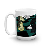 White Knight Dark Knight Batman Chess Match Pun Parody Mug + House Of HaHa Best Cool Funniest Funny Gifts