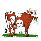 Cow with Skulls Vinyl Bubble-free Vegan stickers + House Of HaHa Best Cool Funniest Funny Gifts