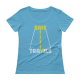 Safe Travels Vacation Road Trip Highway Driving Ladies' Scoopneck T-Shirt + House Of HaHa Best Cool Funniest Funny Gifts