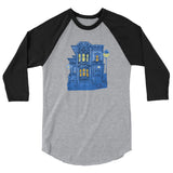 Blue Victorian San Francisco 3/4 Sleeve Raglan Shirt by Nathalie Fabri + House Of HaHa Best Cool Funniest Funny Gifts