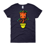 Baby Groot Perler Art Women's Short Sleeve T-Shirt by Aubrey Silva + House Of HaHa Best Cool Funniest Funny Gifts