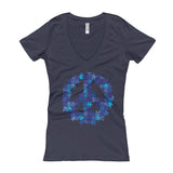Puzzle Peace Sign Autism Spectrum Asperger Awareness Women's V-Neck T-shirt + House Of HaHa Best Cool Funniest Funny Gifts