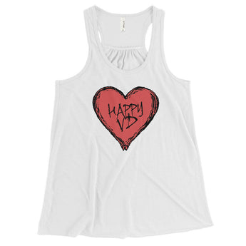 Happy VD Valentines Day Heart STD Holiday Humor Women's Flowy Racerback Tank Top + House Of HaHa Best Cool Funniest Funny Gifts