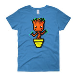 Baby Groot Perler Art Women's Short Sleeve T-Shirt by Aubrey Silva + House Of HaHa Best Cool Funniest Funny Gifts