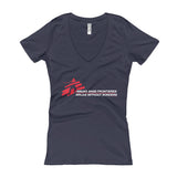 Ninjas without Borders Martial Arts Ninjutsu Fighter Women's V-Neck T-Shirt + House Of HaHa Best Cool Funniest Funny Gifts