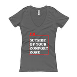 I'm Outside of Your Comfort Zone Non Conformist Women's V-Neck T-shirt + House Of HaHa Best Cool Funniest Funny Gifts