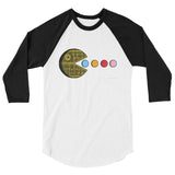 PAC-MOON Death Star Pac-Man Mashup 3/4 sleeve raglan shirt by Aaron Gardy + House Of HaHa Best Cool Funniest Funny Gifts