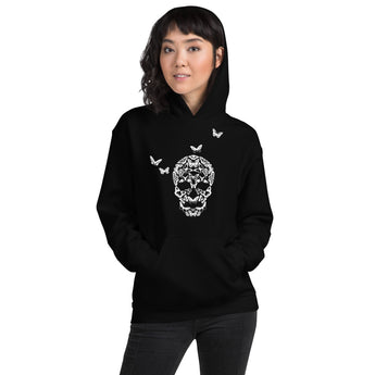 Skull of Butterflies Unisex Butterfly Hoodie for Women and Men + House Of HaHa Best Cool Funniest Funny Gifts