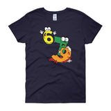 Why was 6 Afraid of 7 Seven Ate Nine Cute Zombie Pun Women's Short Sleeve T-shirt + House Of HaHa Best Cool Funniest Funny Gifts